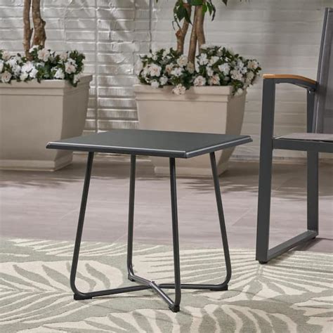 noble house alder square metal outdoor side table|round outdoor dining table.